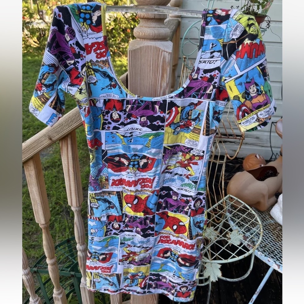 Marvel Super Hero Dress Girls XS Spider Man Captain America Thor X Men Iron Man